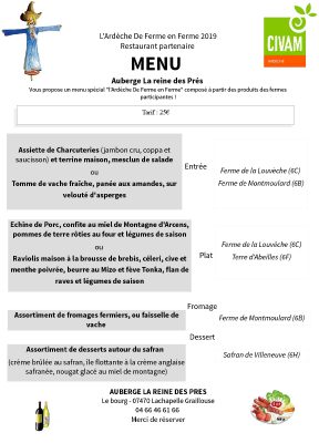 Menu de Fermes en Fermes